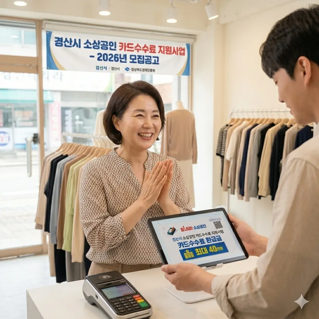 경산시 소상공인이 카드수수료 지원금 혜택을 받는 모습