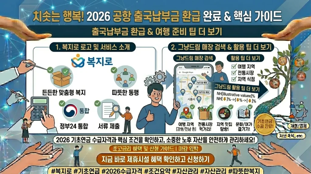 공항 출국납부금 환급 신청서 이미지. 비행기 이륙 배경으로,