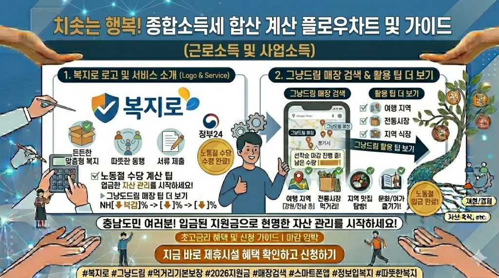 근로소득 및 사업소득 종합소득세 합산 계산 흐름도