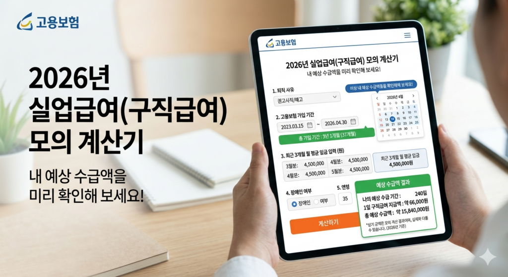 2026년 실업급여 계산기 및 최대 수급액 인상 총정리, 미래의 나를 위한 준비