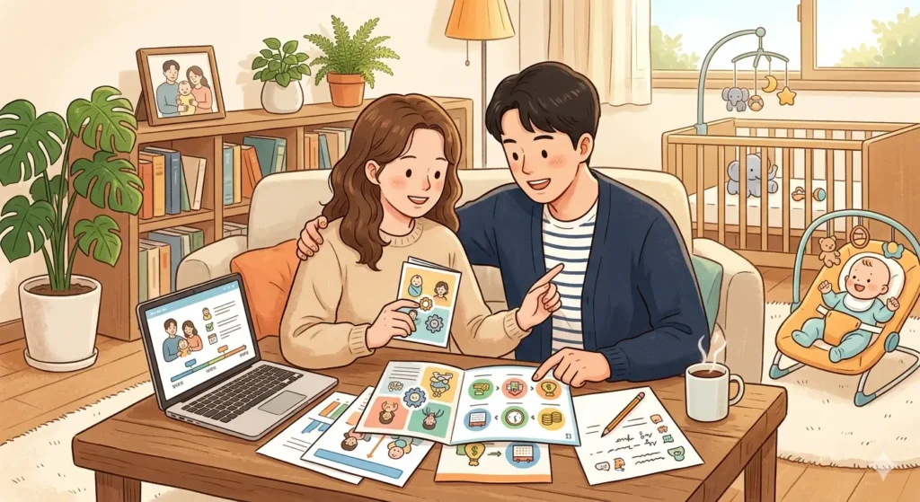 육아휴직을 어떻게 하는지 궁금해 하는 부부