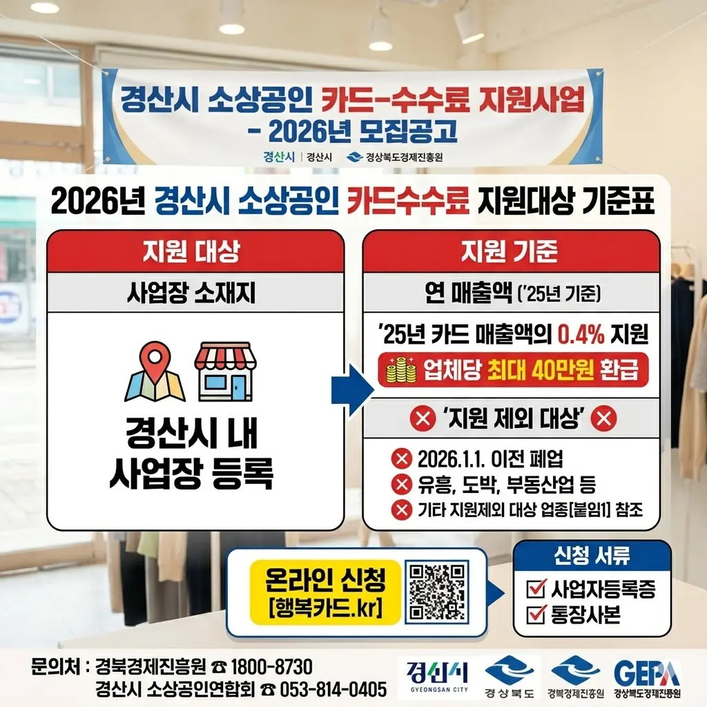 경산 카드수수료 지원