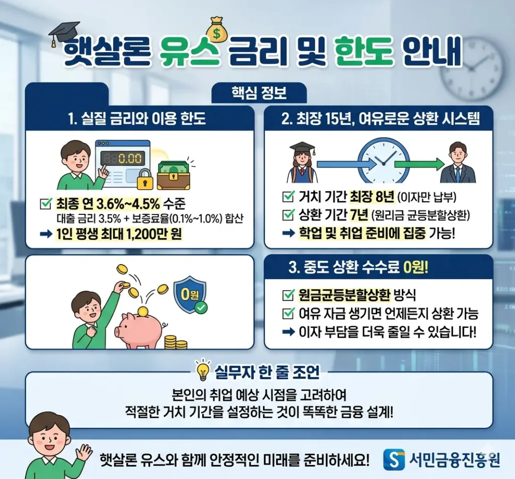햇살론 유스 금리 및 한도 안내