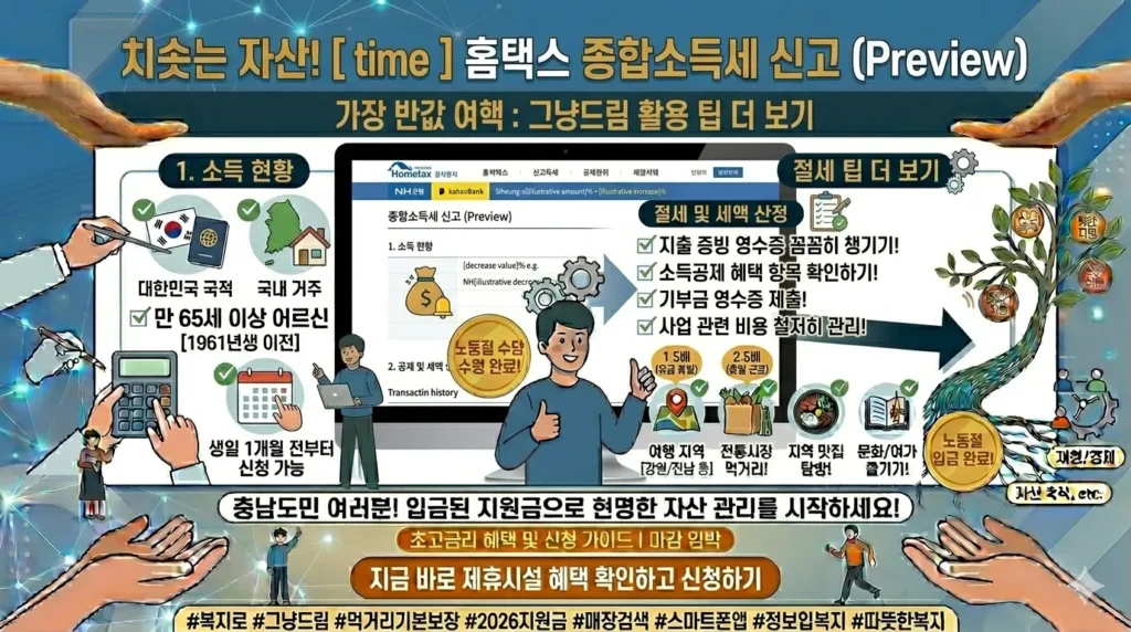 홈택스 종합소득세 신고 화면 미리보기