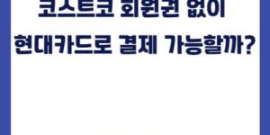 코스트코 회원권 없이 현대카드로 결제 가능할까