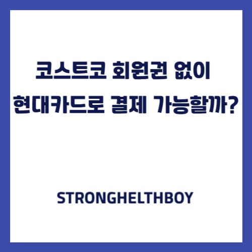 코스트코 회원권 없이 현대카드로 결제 가능할까