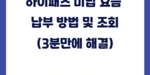 하이패스 미납 요금 납부 방법 및 조회(3분만에 해결)