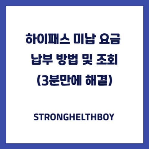 하이패스 미납 요금 납부 방법 및 조회(3분만에 해결)