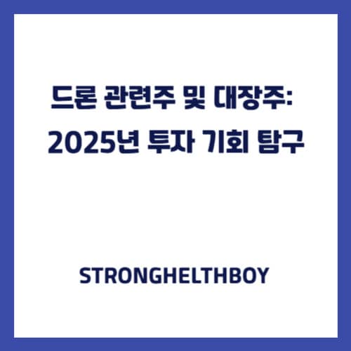 드론 관련주 및 대장주: 2025년 투자 기회 탐구