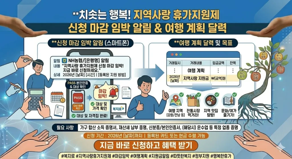 지역사랑 휴가지원제 신청 마감 임박 알림과 여행 계획 달력