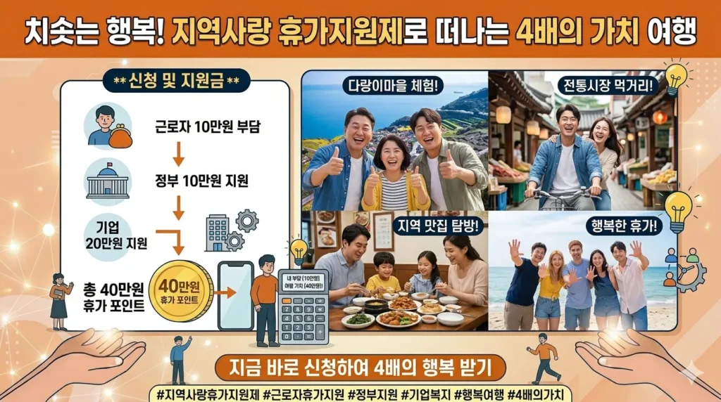 지역사랑 휴가지원제로 10만원으로 40만원 여행 가는 
   행복한 사람들의 모습