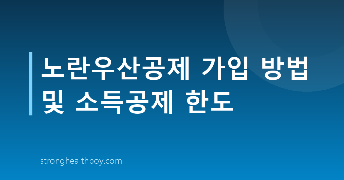 노란우산공제 가입 방법 및 소득공제 한도
