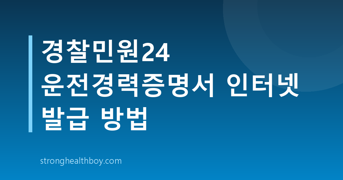 경찰민원24 운전경력증명서 인터넷 발급 방법