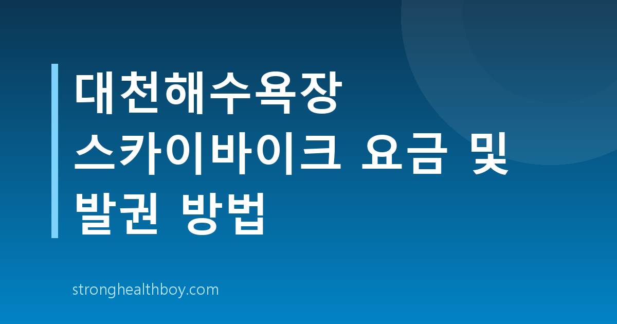 대천해수욕장 스카이바이크 요금 및 발권 방법