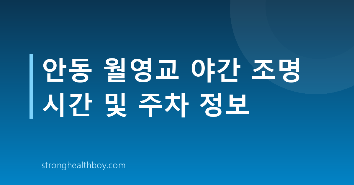 안동 월영교 야간 조명 시간 및 주차 정보