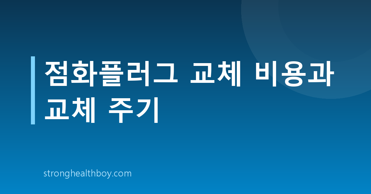 점화플러그 교체 비용과 교체 주기