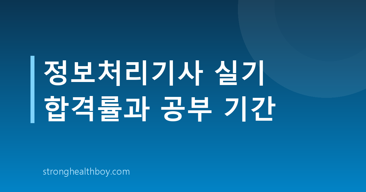 정보처리기사 실기 합격률과 공부 기간